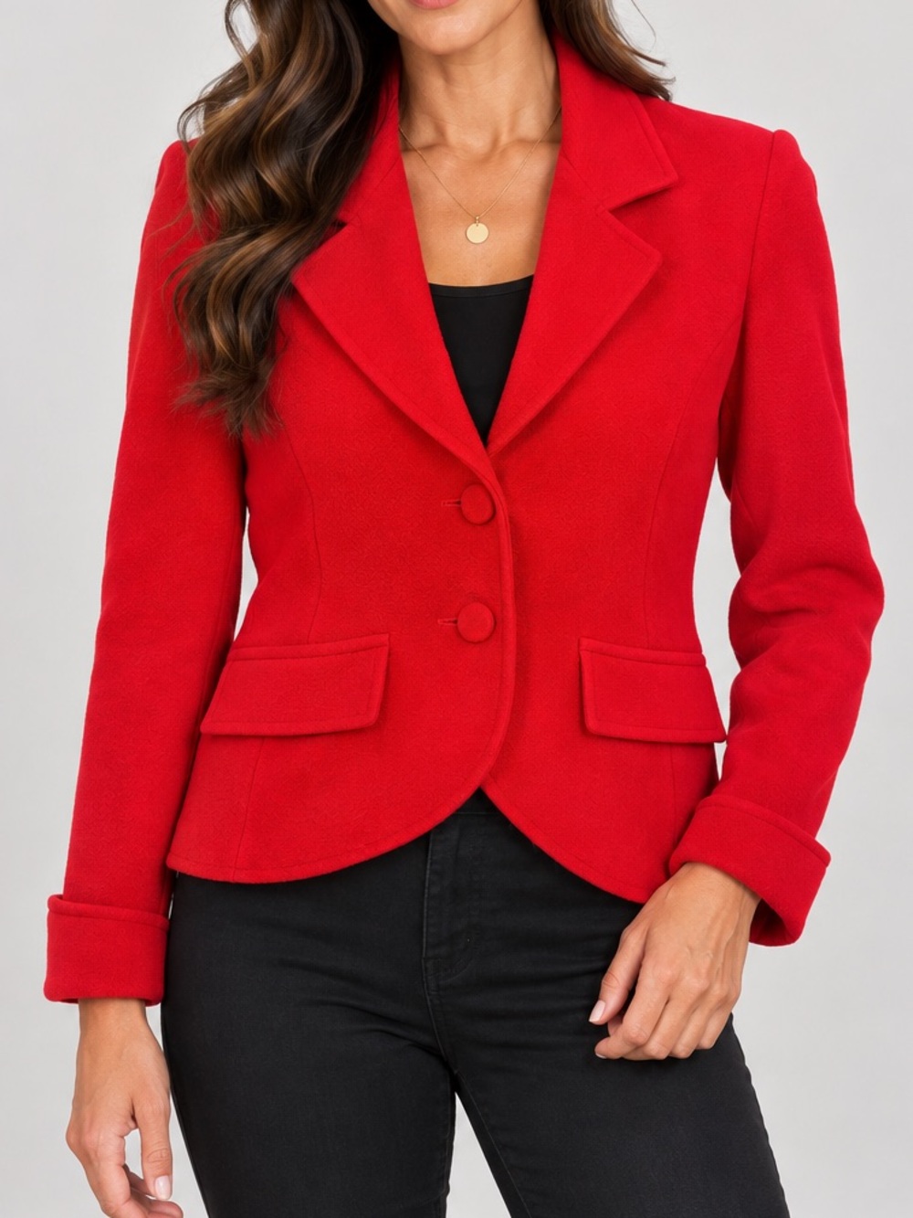 Moda INTL -90’s Vintage Red Tailored Women's Blazer